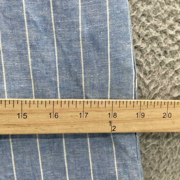 Land n Sea Linen Blend Pants Womens Medium Capri Blue Coastal Boho Chic Academia - Picture 6 of 11